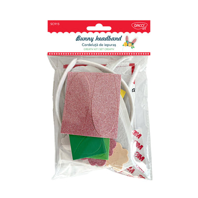 Set creativ DIY cordeluță de iepuraș DACOart SC915 cu accesorii colorate pentru copii și serbări