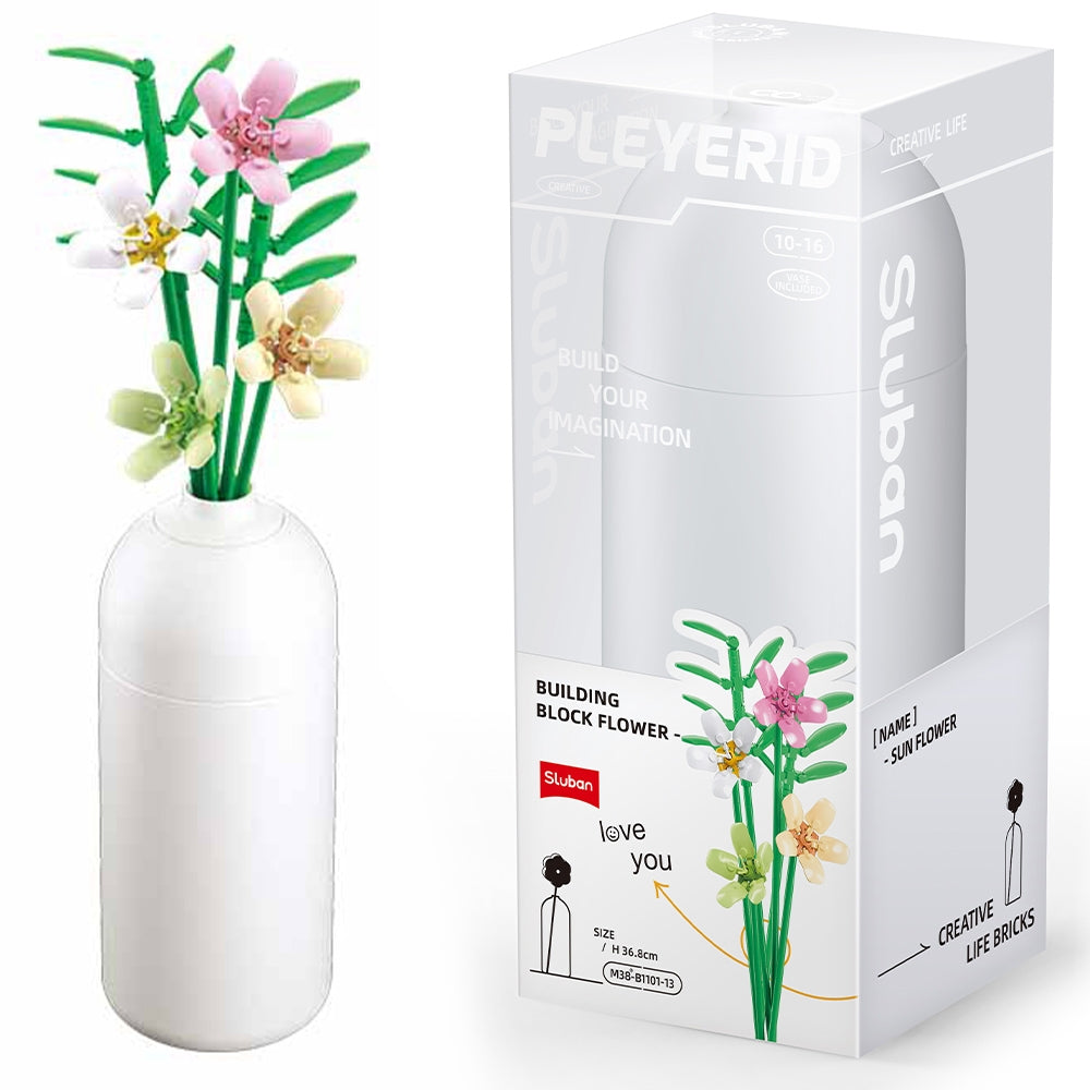 Set De Constructie Flowers, 241 Piese, Frezie - Sluban