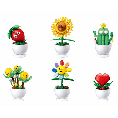 Set De Constructie Flowers, 6 Modele/Display, Plante In Ghiveci - Sluban