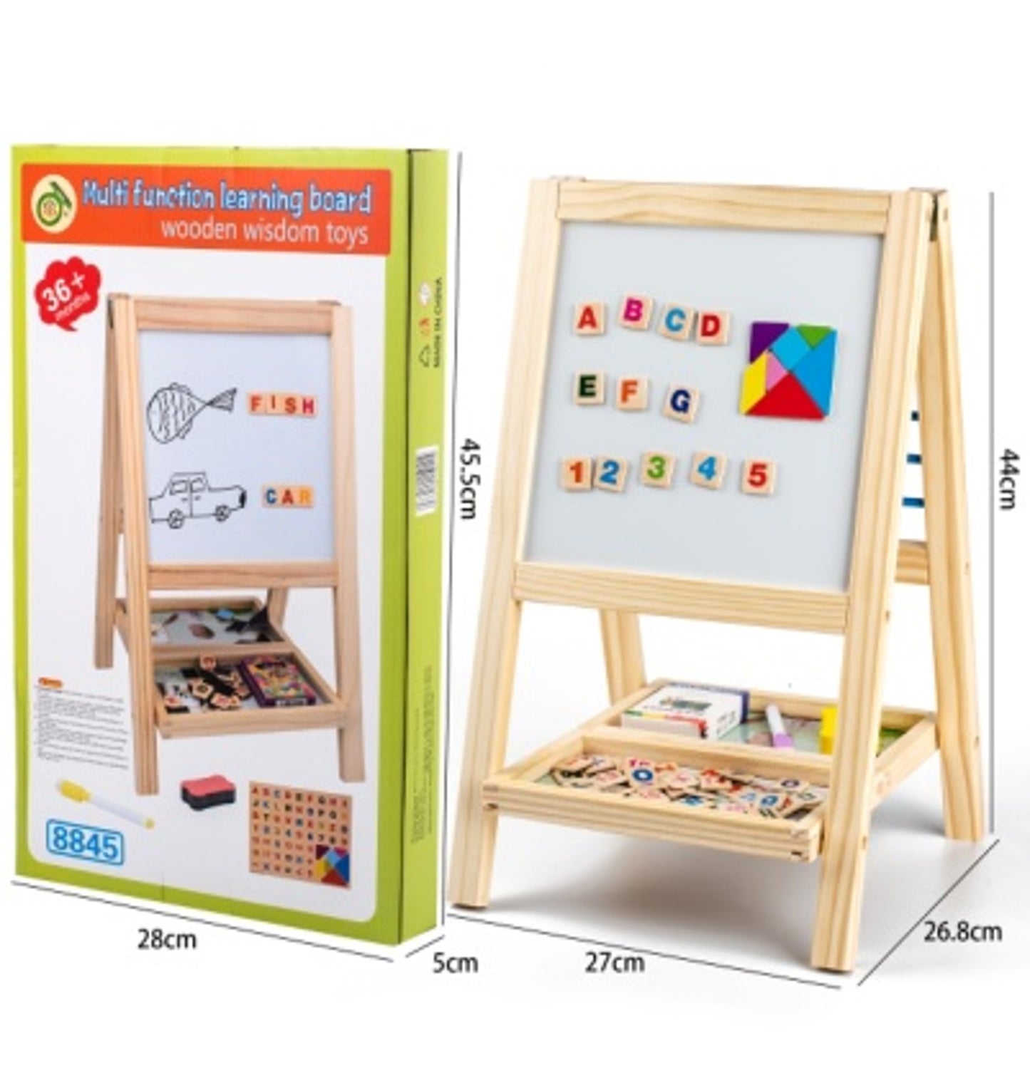 Set Numaratoare, Tabla Magnetica Desen 25*27 Cm, Rama Si Stativ Lemn, Suport Si Accesorii Evoffice