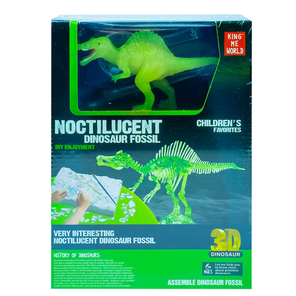 Set de paleontologie Descoperă Dinozauri Spinozaur cu bloc de ipsos și unelte de excavare pentru copii.