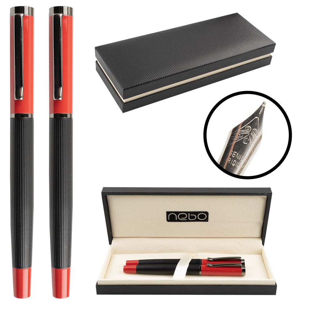 Set Pix + Stilou Rosu, Etui Negru - Nebo