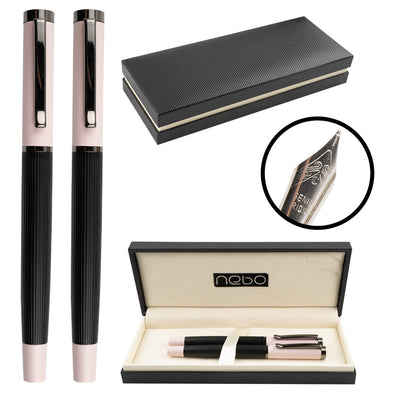 Set Pix + Stilou Roz, Etui Negru - Nebo