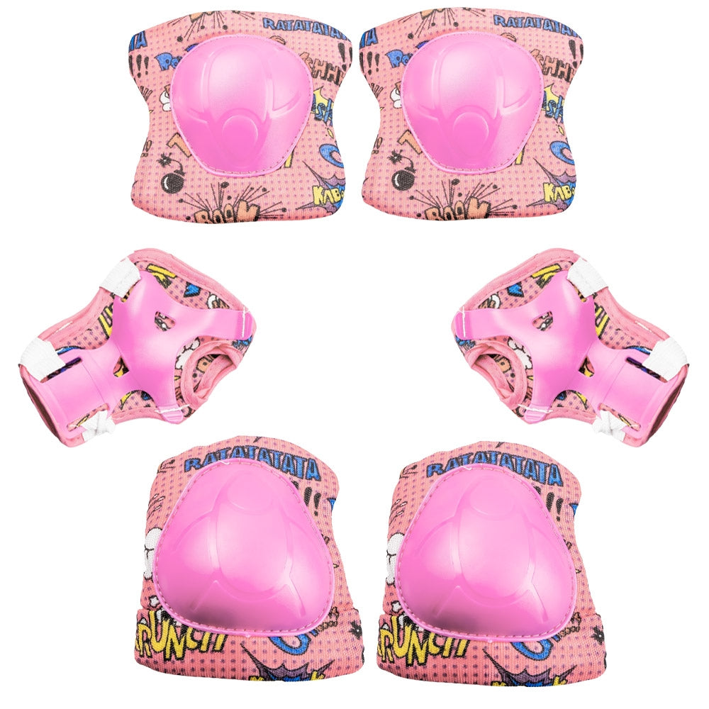 Set protectie, cotiere + genunchiere roz pal