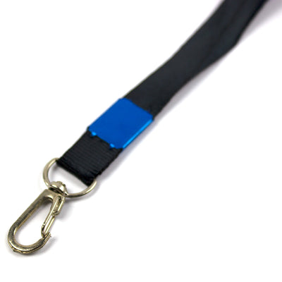 Snur Textil Cu Carabina Pentru Buzunar Ecuson,Latime 1,5 Cm, Lungime 85 Cm -Negru