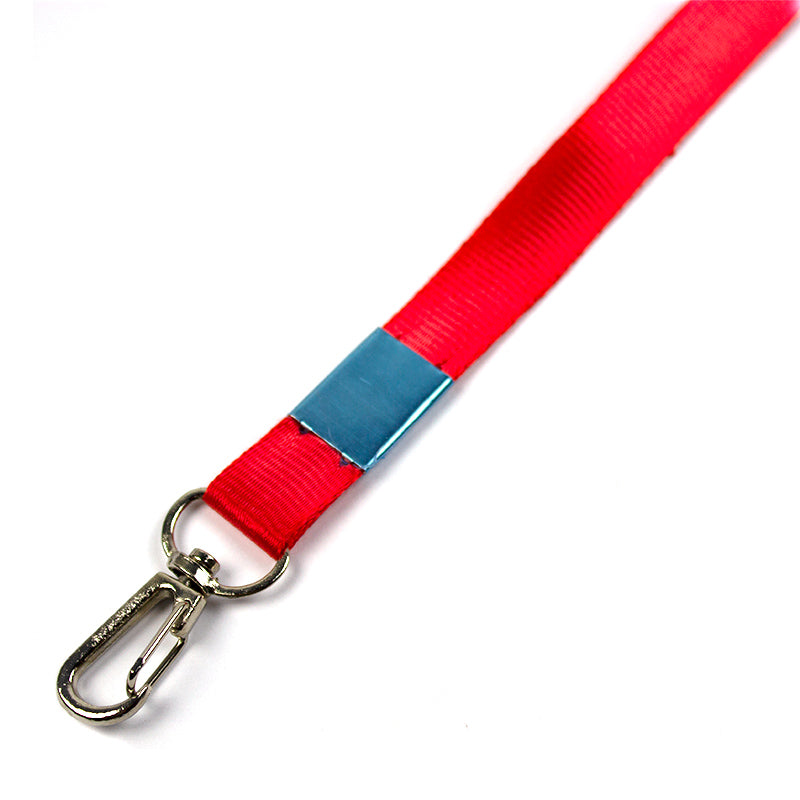 Snur Textil Cu Carabina Pentru Buzunar Ecuson,Latime 1,5 Cm, Lungime 85 Cm -Rosu