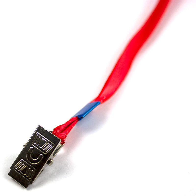 Snur Textil Cu Clip Pentru Buzunar Ecuson, Lungime 85 Cm - Rosu