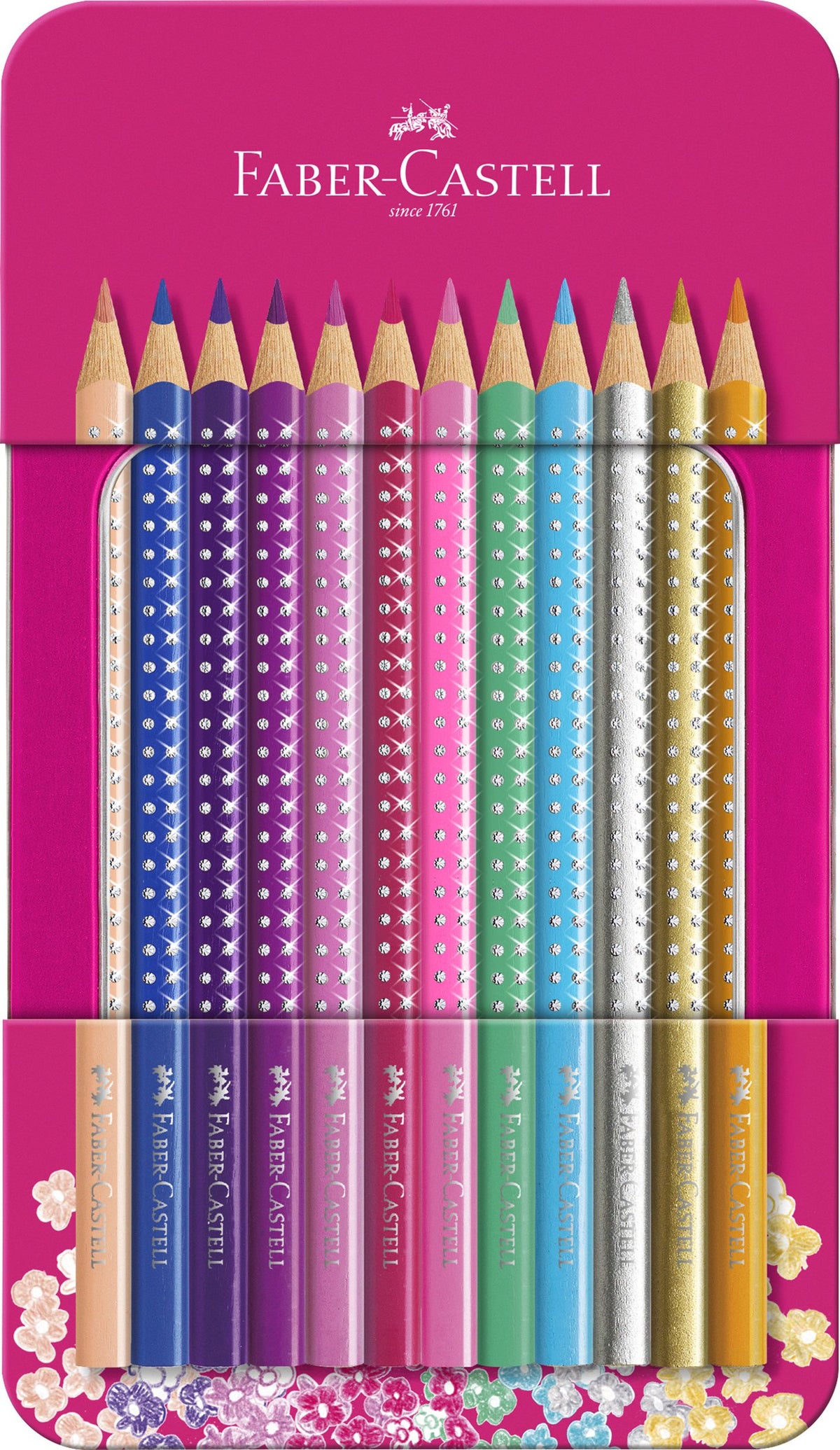 Set Cadou 12 Creioane Colorate Sparkle Faber-Castell