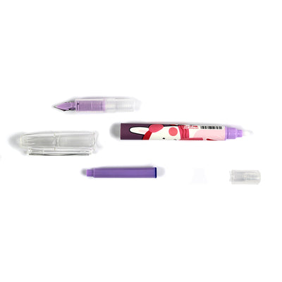 Stilou Plastic Scolar Mov Cu Patron Cerneala Si Pic Corector Evoffice