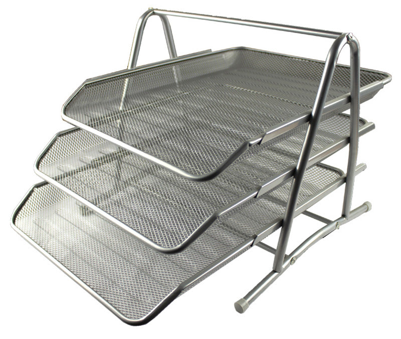 Suport Metalic Orizontal Documente Set 3 Tavite Gri Evoffice