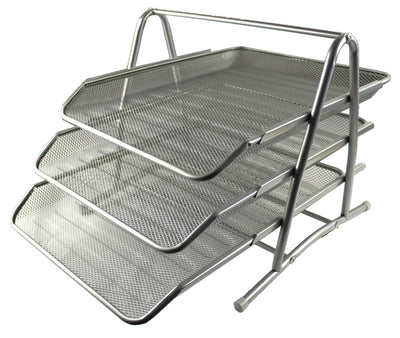 Suport Metalic Orizontal Documente Set 3 Tavite Gri Evoffice