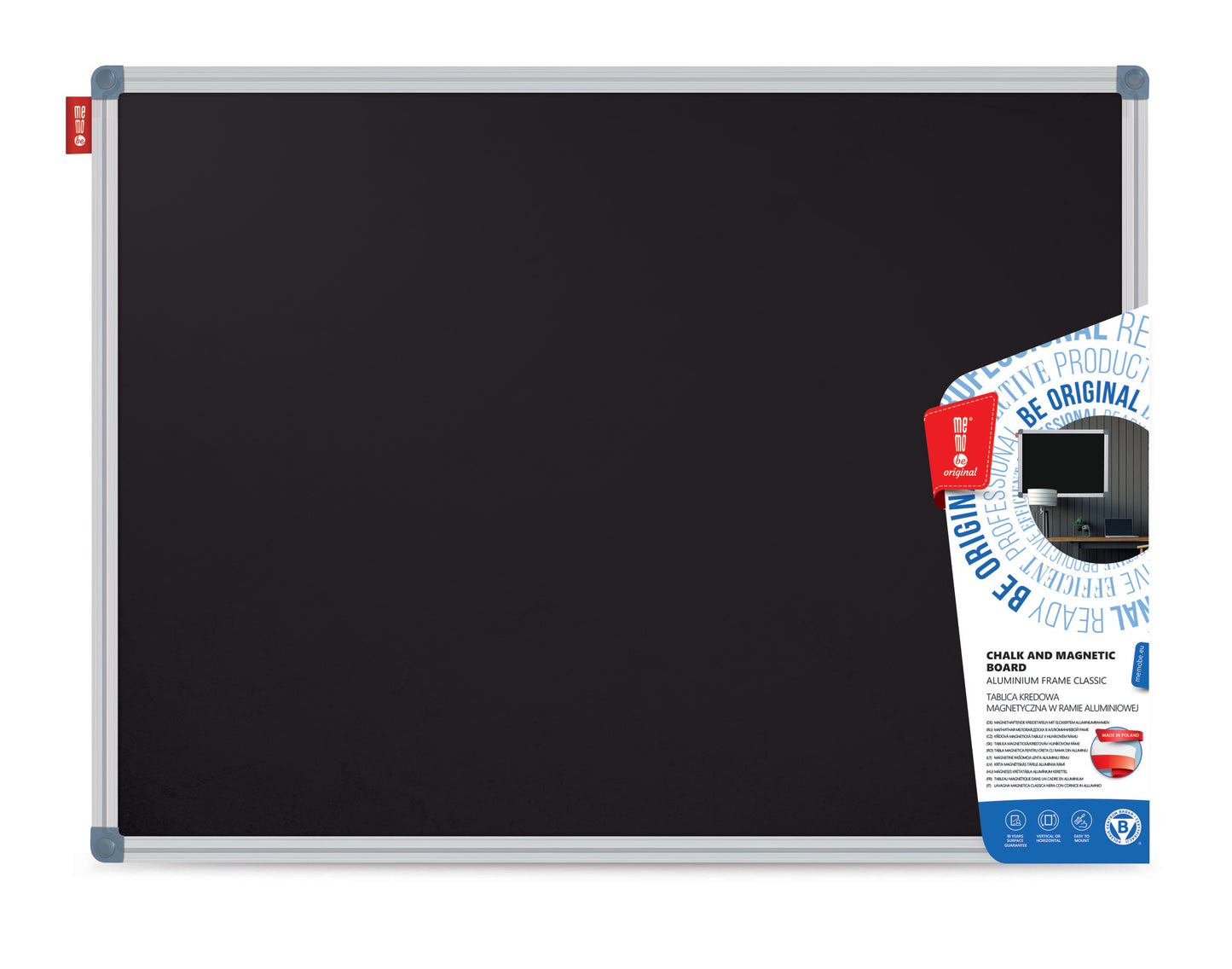 Tabla Creta Neagra Magnetica 100*200 Cm Rama Aluminiu Memoboards