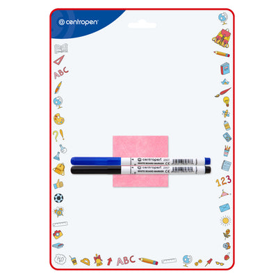 Tablă școlară Centropen cu 2 fețe, format A4, cu 2 markere whiteboard pentru scris și desenat