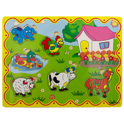 Tablita Din Lemn 30*22,5Cm Cu Diverse Forme Detasabile - Animale