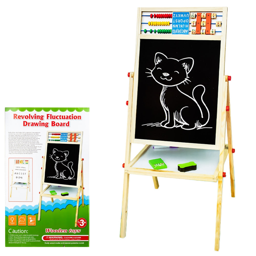 Tablita magnetica din lemn, 2 fete + accesorii 41.5x32x89 cm