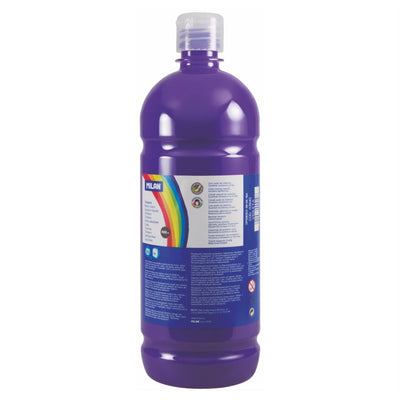 Flacon 1000 ml vopsea tempera violet MILAN pentru activități artistice, pictură pe carton și proiecte școlare de grup
