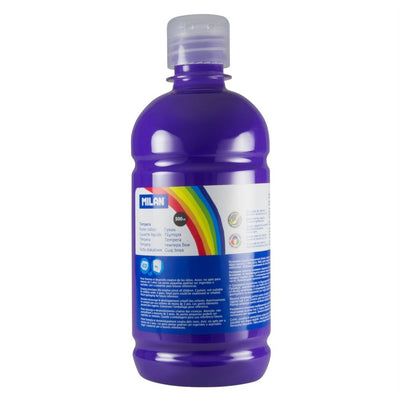 Flacon 500 ml vopsea tempera violet intens MILAN pentru pictură pe carton, activități școlare și proiecte creative expresive