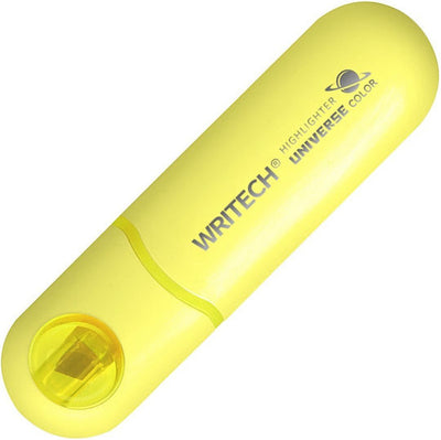 Textmarker galben neon Writech seria Astronaut cu fereastra vizualizare varf tesit pentru scoala si birou