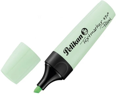 Textmarker Pelikan verde pastel varf tesit 3 latimi scriere suprafata soft touch lungime 500m rezistenta la lumina