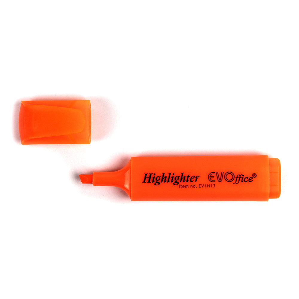 Textmarker portocaliu Evoffice cu varf tesit 1-5 mm pentru evidentiere documente si cursuri