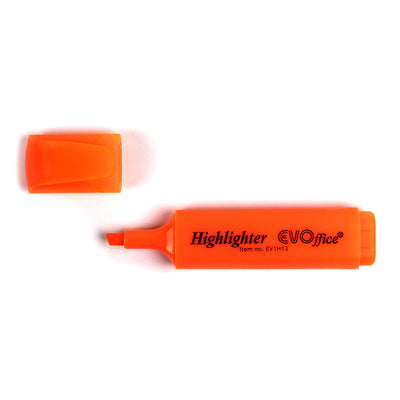 Textmarker portocaliu Evoffice cu varf tesit 1-5 mm pentru evidentiere documente si cursuri