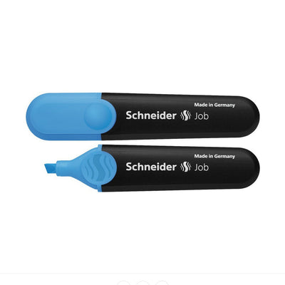 Textmarker albastru Schneider JOB varf tesit 1-5mm pentru evidentiere text pe hartie si fax