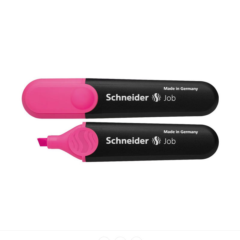 Textmarker roz Schneider JOB pentru evidentiere text varf tesit 1-5mm scriere pe hartie si fax