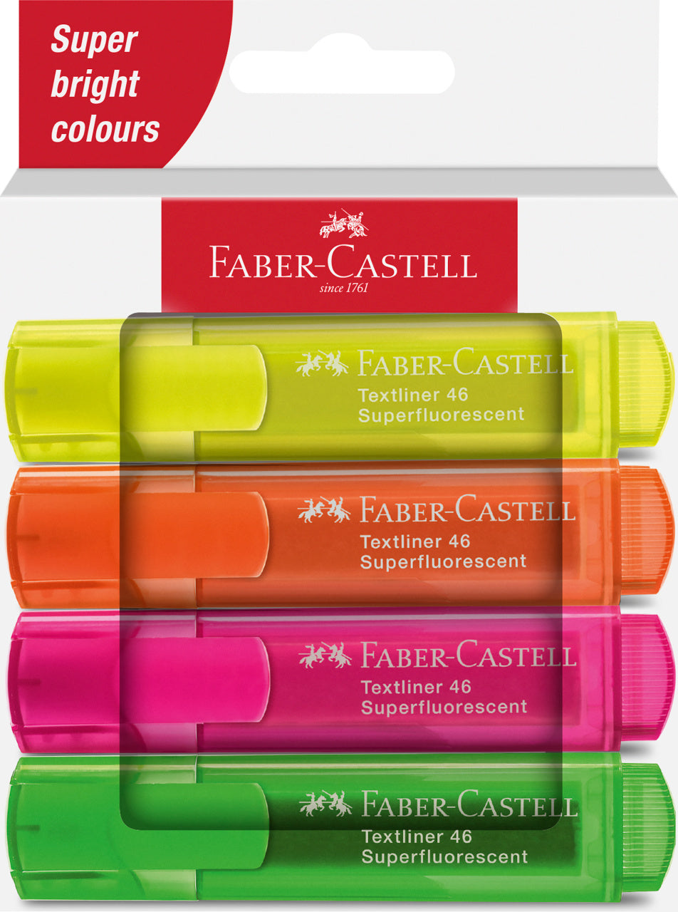 Textmarker Set 4 Carton Superfluorescent 1546 2024 Faber-Castell