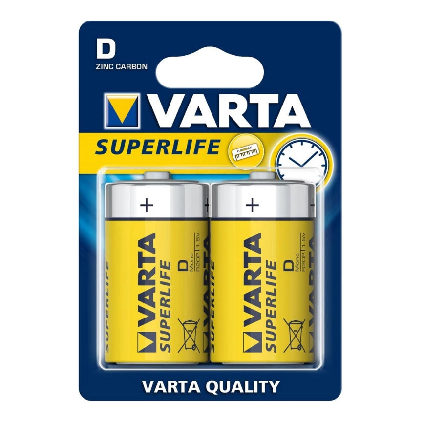Baterii ZincCarbon Varta SUPERLIFE D R20 blister 2 buc