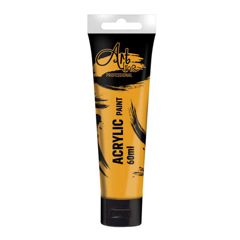 Set de 6 tuburi vopsea acrilica Artline culoare Raw Sienna 60ml uscare rapida pentru pictura pe panza si lemn non-toxica