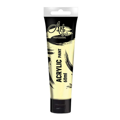Set de 6 tuburi vopsea acrilica Artline culoare Yellow Medium 60ml pigment bogat uscare rapida pentru pictura pe panza si lemn