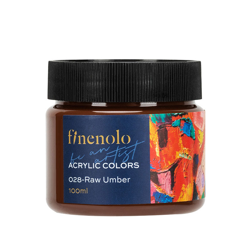 Borcanas 100 ml vopsea acrilica Finenolo Deli culoare maro ars intens cu putere mare de acoperire pentru pictura si hobby