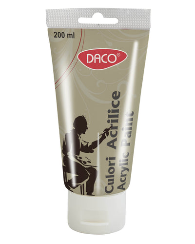 Tub vopsea acrilica DACO culoare Maro Vandyke 200 ml pigment intens pentru umbre si pictura pe panza lemn si proiecte artistice
