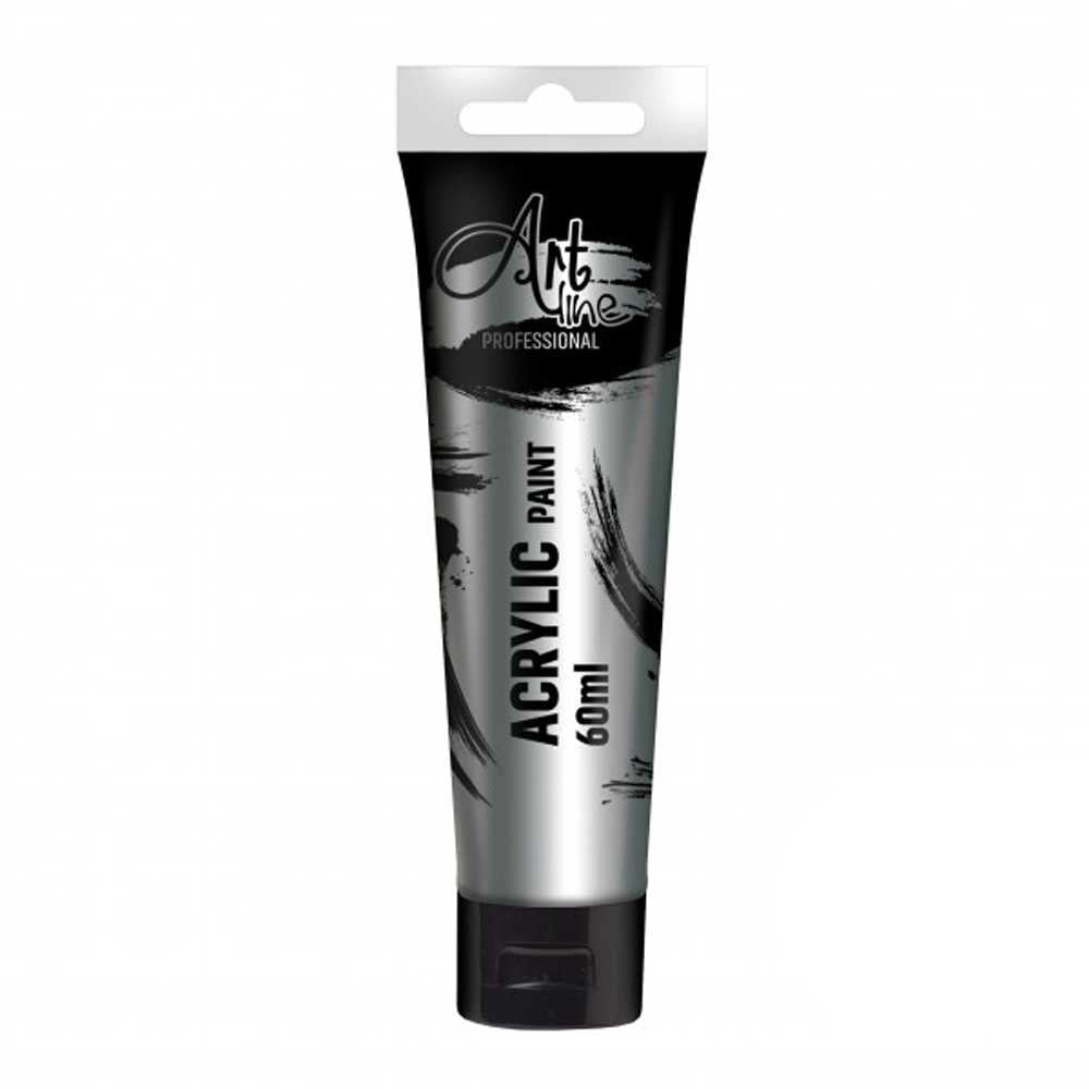 Vopsea Acrilica Metalizata Art, 60 Ml, 6Buc/Set, Silver - Artline