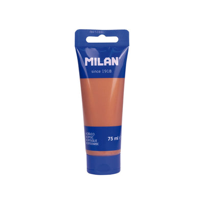 Tub vopsea acrilica MILAN nuanța Copper Cupru de 75 ml cu efect metalic si finisaj lucios pentru proiecte artistice si hobby