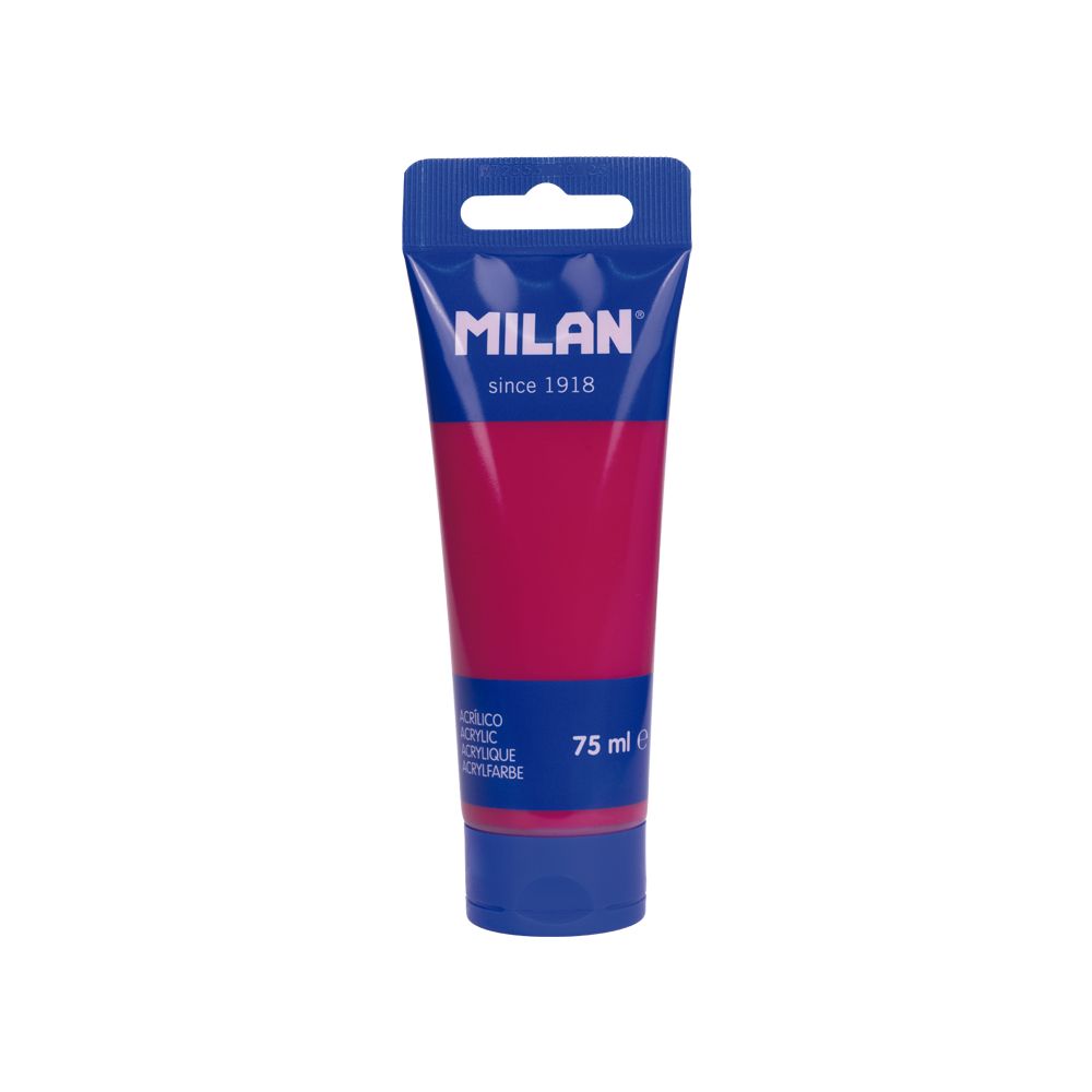 Tub vopsea acrilica MILAN Roz Magenta de 75 ml cu finisaj lucios si acoperire optima pentru pictura artistica si hobby