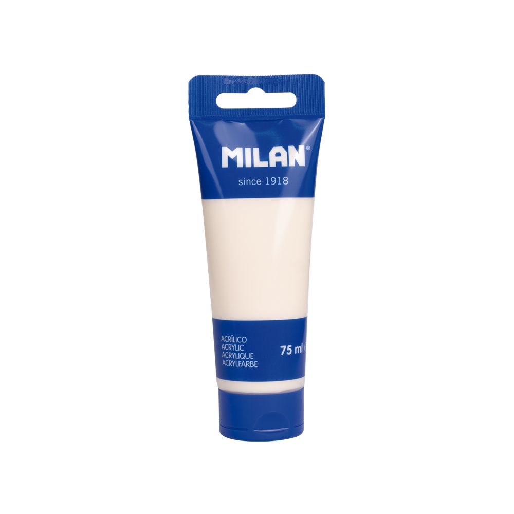 Tub vopsea acrilica MILAN Roz Pastel de 75 ml cu finisaj lucios si acoperire optima pentru decoratiuni si proiecte artistice