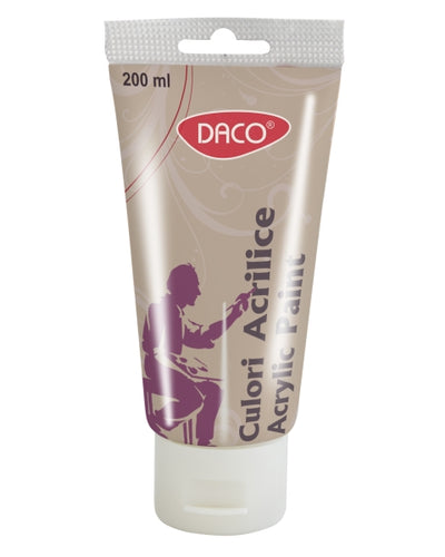 Tub vopsea acrilica DACO culoare Rosu Metalizat 200 ml pigment cu reflexii stralucitoare pentru pictura pe panza lemn si proiecte creative