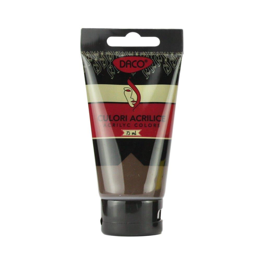 Tub vopsea acrilica DACO culoare Umbra Naturala 75 ml pigment neutru pentru pictura pe panza umbre realiste si proiecte DIY