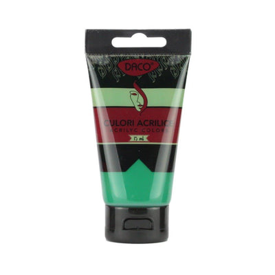 Tub vopsea acrilica DACO culoare Verde Viridian 75 ml pigment intens pentru pictura pe panza peisaje marine si proiecte creative