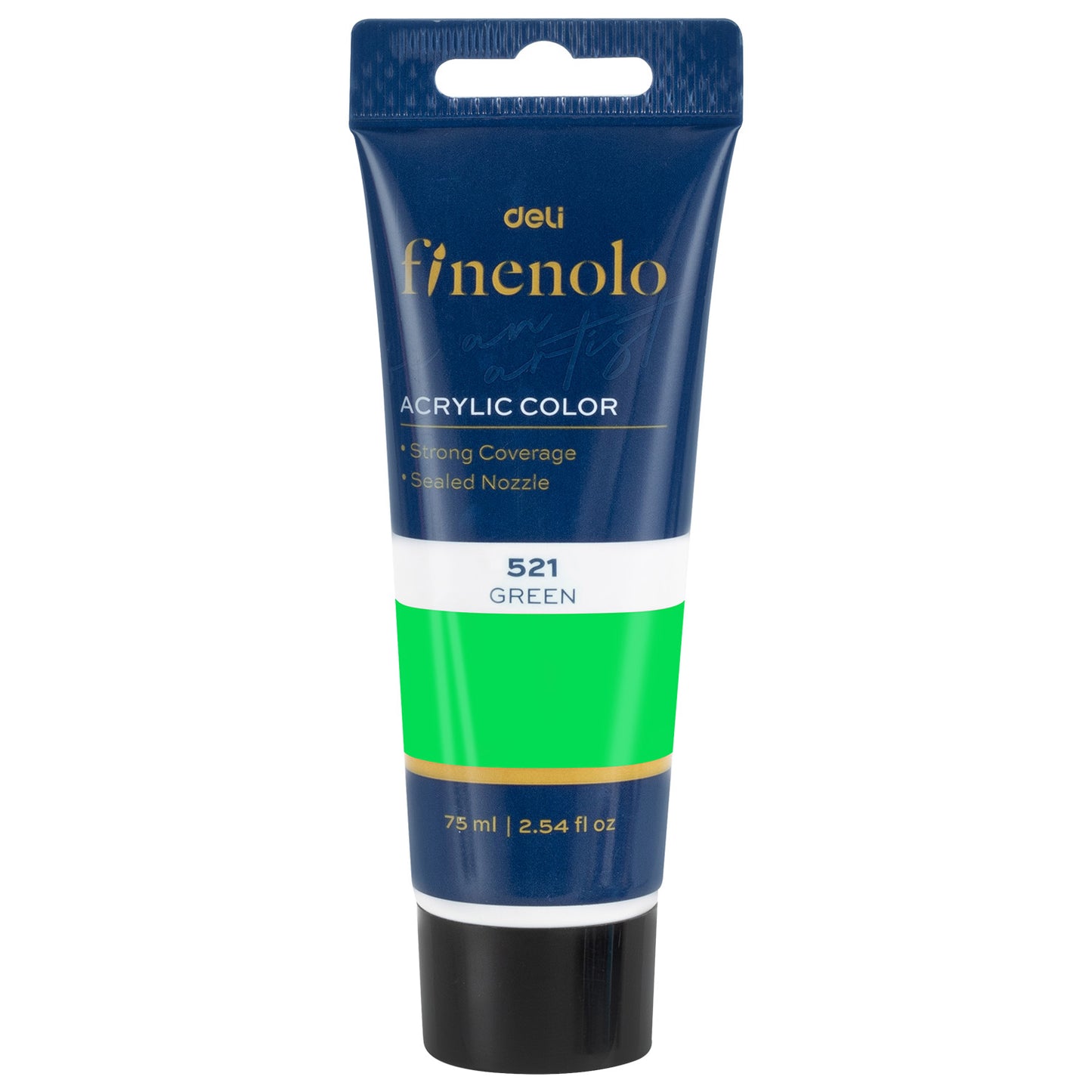 Tub 75 ml vopsea acrilica Deli culoare vernil pastel cu putere mare de acoperire pentru pictura si proiecte creative hobby