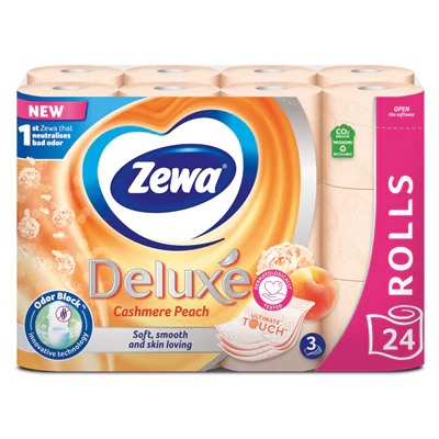 Hartie Igienica Zewa Deluxe 3 Straturi 24 Role - Piersică