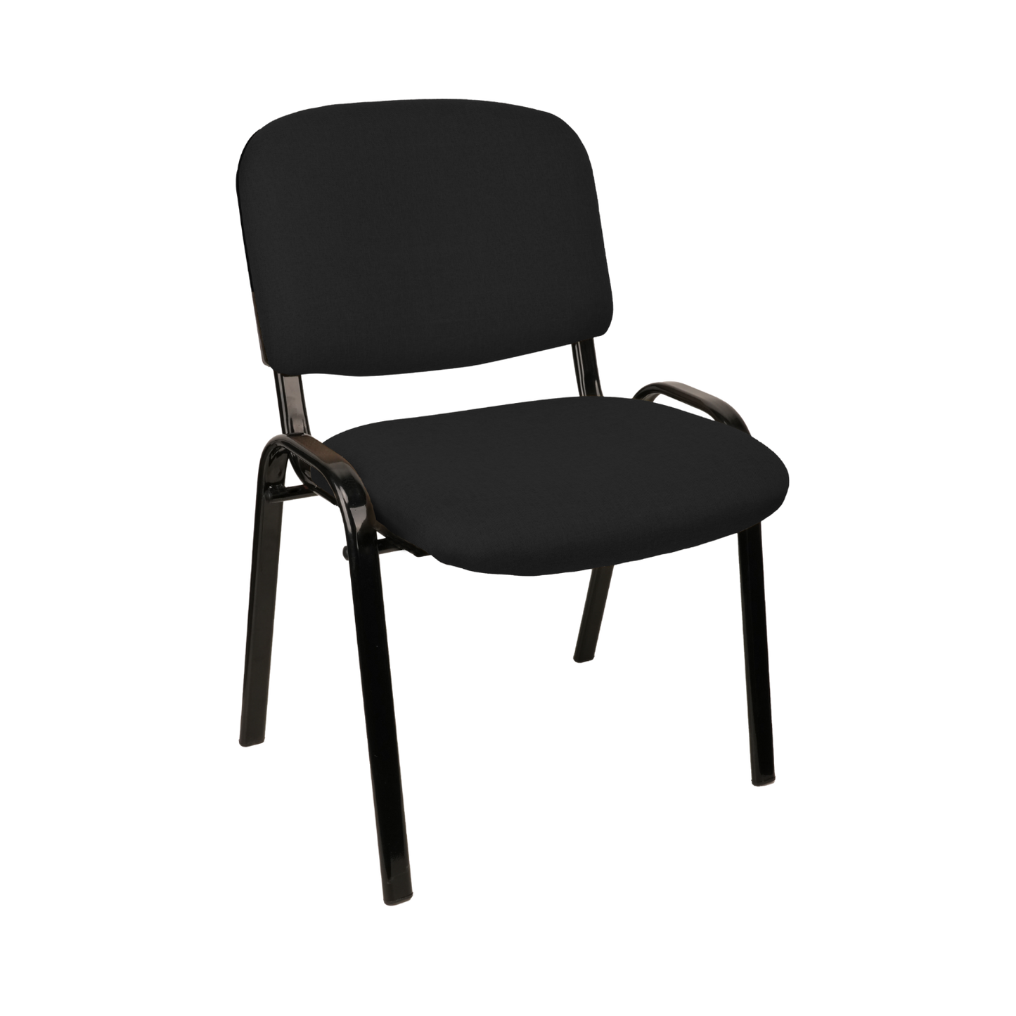 Scaun vizitator textil, negru, cadru metalic