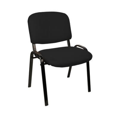 Scaun vizitator textil, negru, cadru metalic