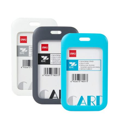 ECUSON VERTICAL ABS RIGID 68*113MM CU CLIPS SI SNUR TEXTIL CULORI ASORTATE DELI