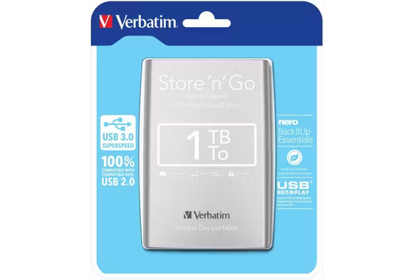 Hard disk extern Verbatim Store 'n' Go, 1TB, 2.5 inch, USB 3.0