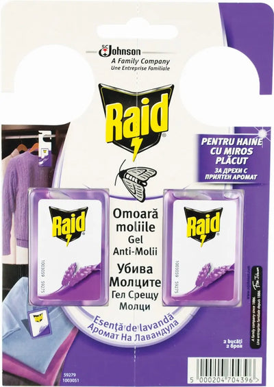 Gel impotriva moliilor, Lavanda, Raid, 2 buc