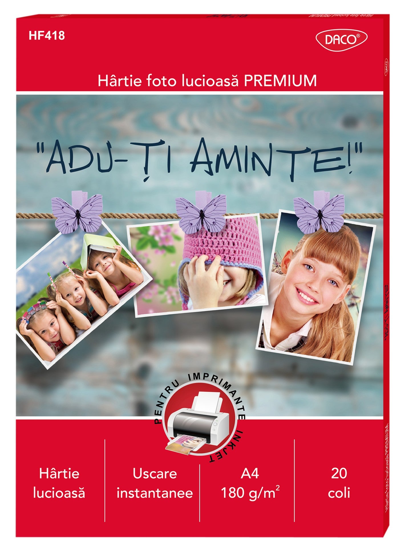 HARTIE FOTO A4 180G 20 COLI DACO HF418