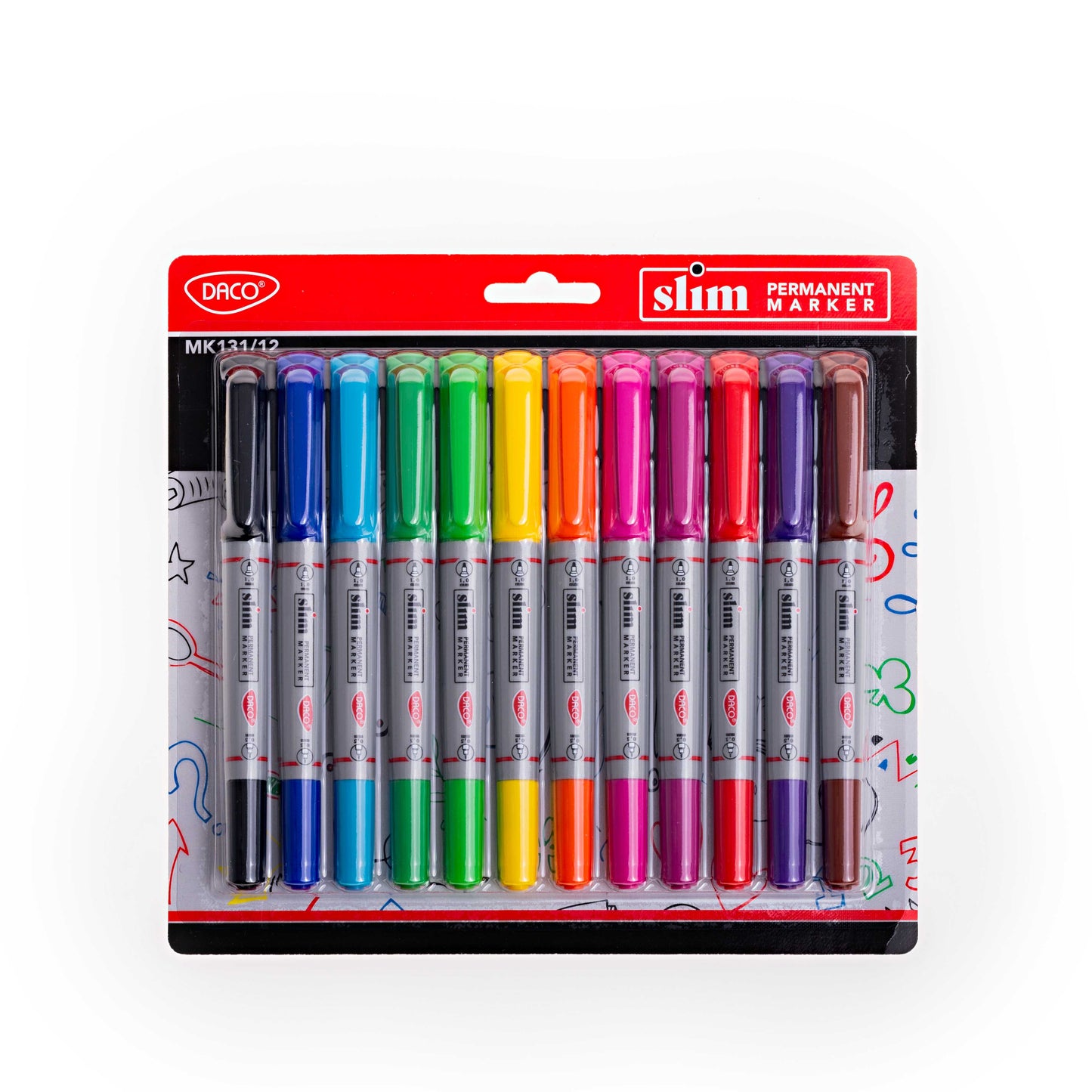 MARKER PERMANENT SLIM SET 12 DACO MK131/12