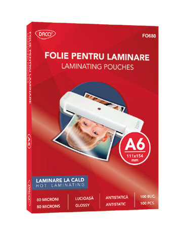FOLIE LAMINARE A6 80 MICRONI 100/TOP DACO FO680